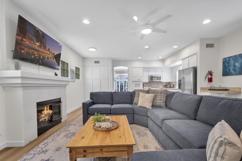 Kick back and watch your favorite movie!

The fireplace is to not be utilized.