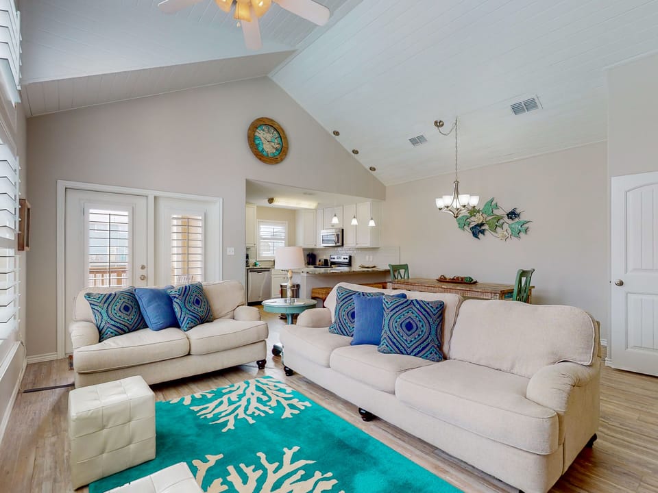 Level Two, Living Area with Queen Sleeper Sofa