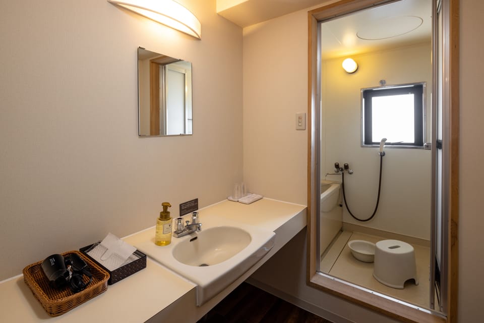 [Main Building] Japanese Style Room, Non Smoking | Bathroom | Free toiletries, hair dryer, slippers, towels
