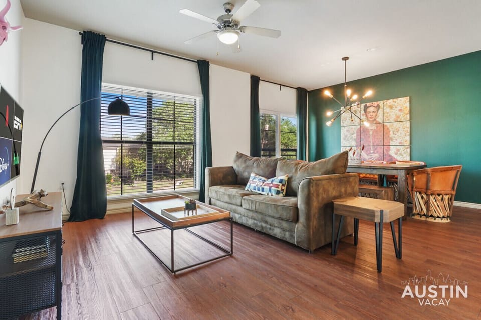 Living room with smart tv