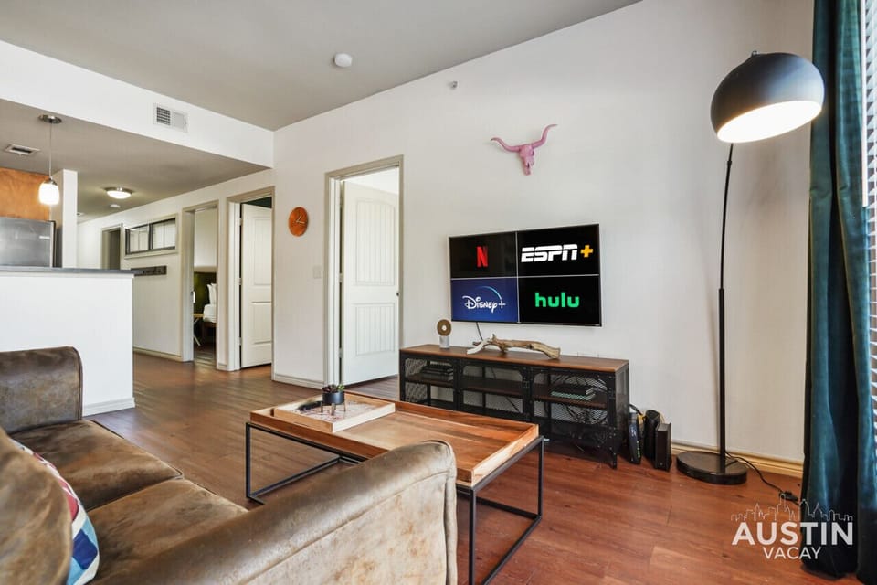 Living room with smart tv