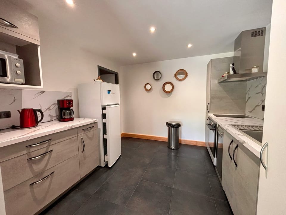 Premium Apartment (Le Cocon) | Private kitchen | Shared fridge, microwave