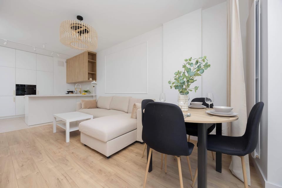 Dining table in the living room. 