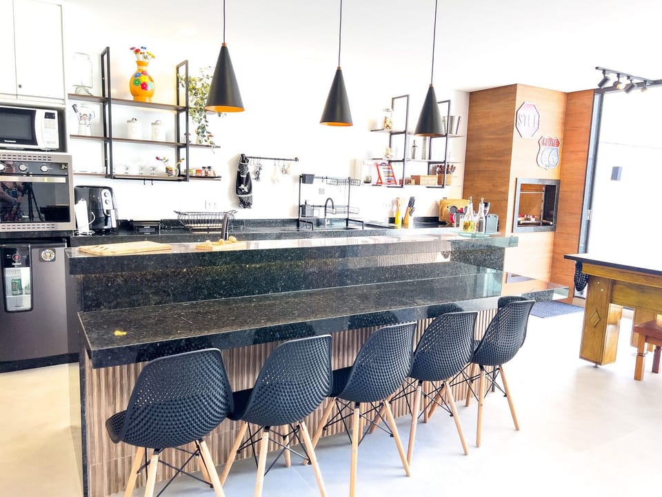 Deluxe Villa | Private kitchen | Full-size fridge, microwave, oven, stovetop