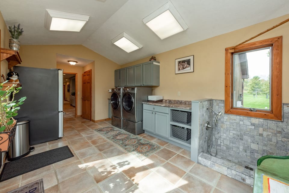Mud Room with Laundry and Dog Shower