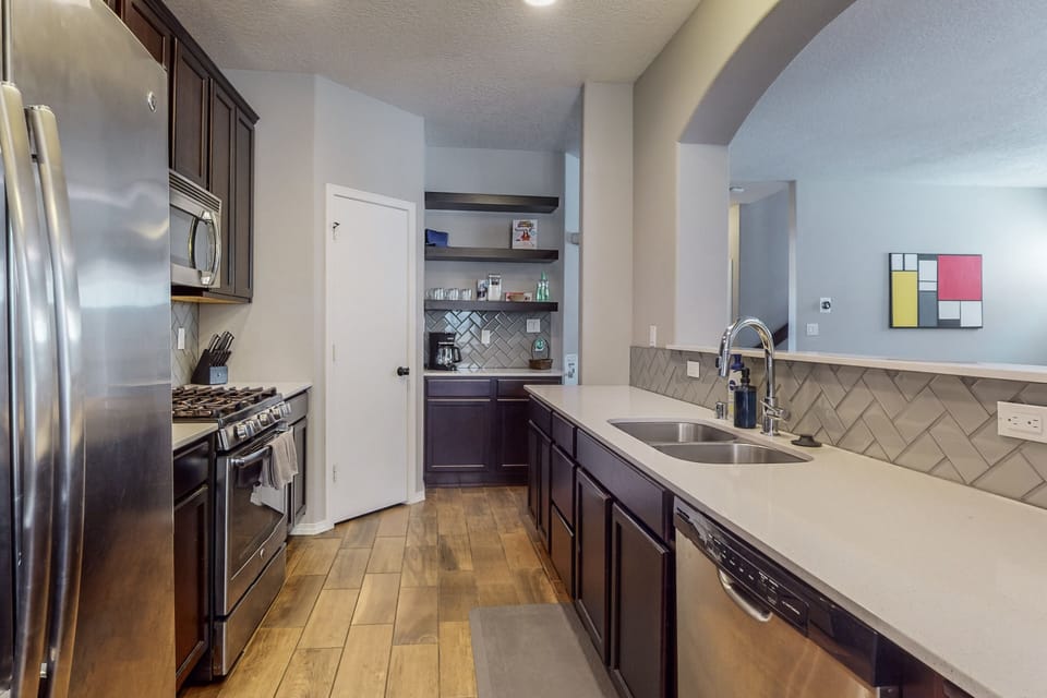 Dishwasher, drip coffee maker and local Pinon coffee