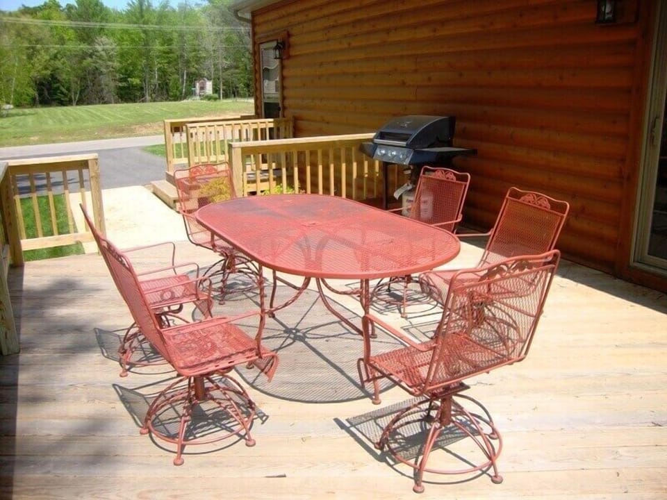 Back Deck with Table & Chairs & Gas Grill