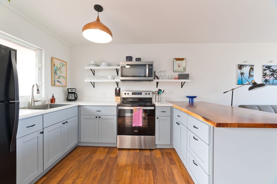 Cook a gourmet meal in the fully stocked kitchen