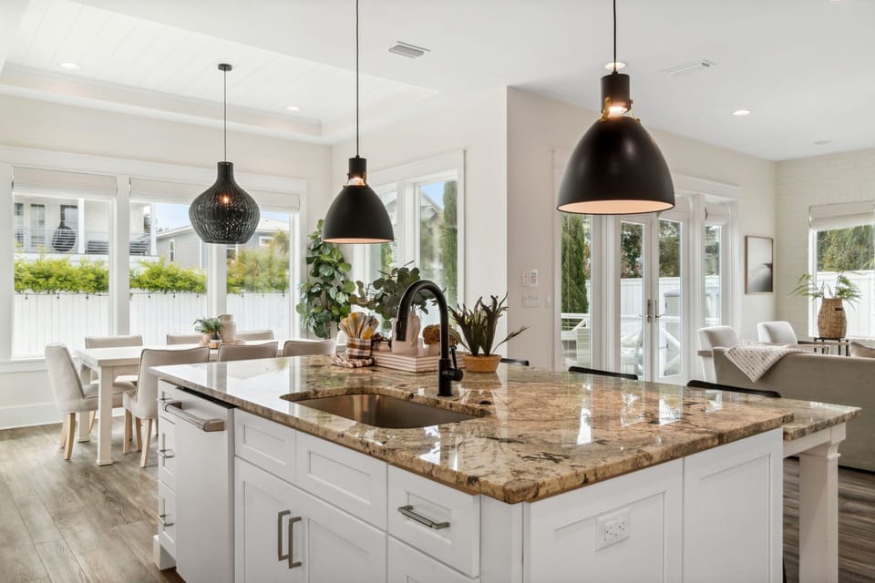Kitchen With Island Bar On 1st Floor