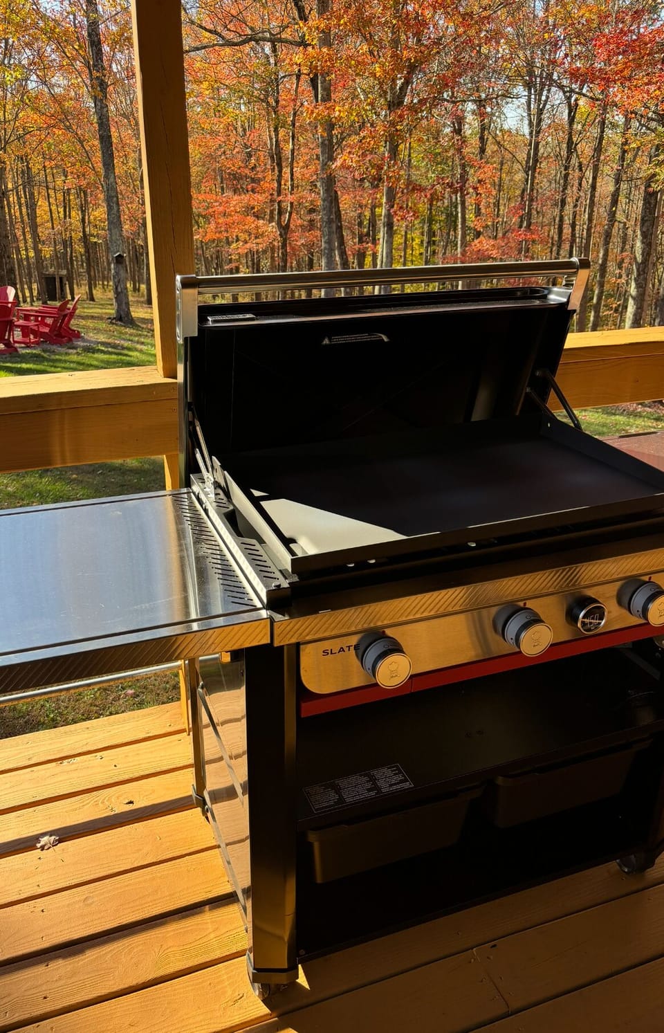 A  3 Burner Weber Slate Griddle for your outdoor cooking pleasure.