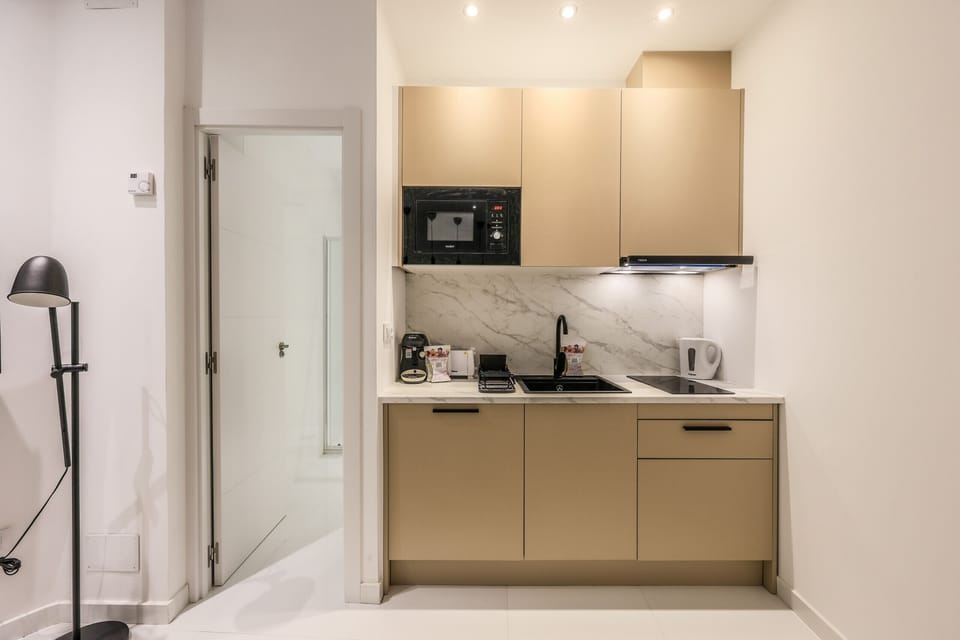 View of the kitchen with appliances