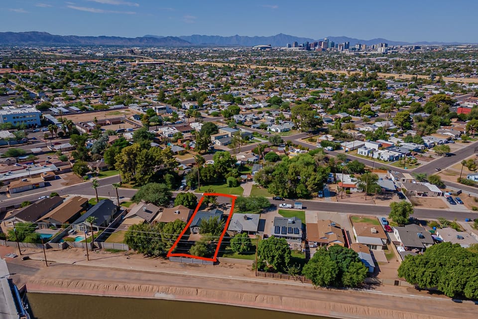 Aerial view of the property. Reservation includes the main house. 