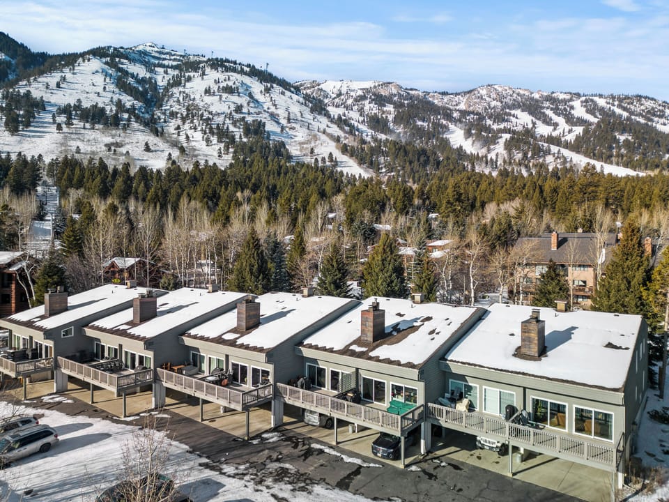 Exterior of Timber Ridge, # 10 is the end unit on right steps from the chairlift