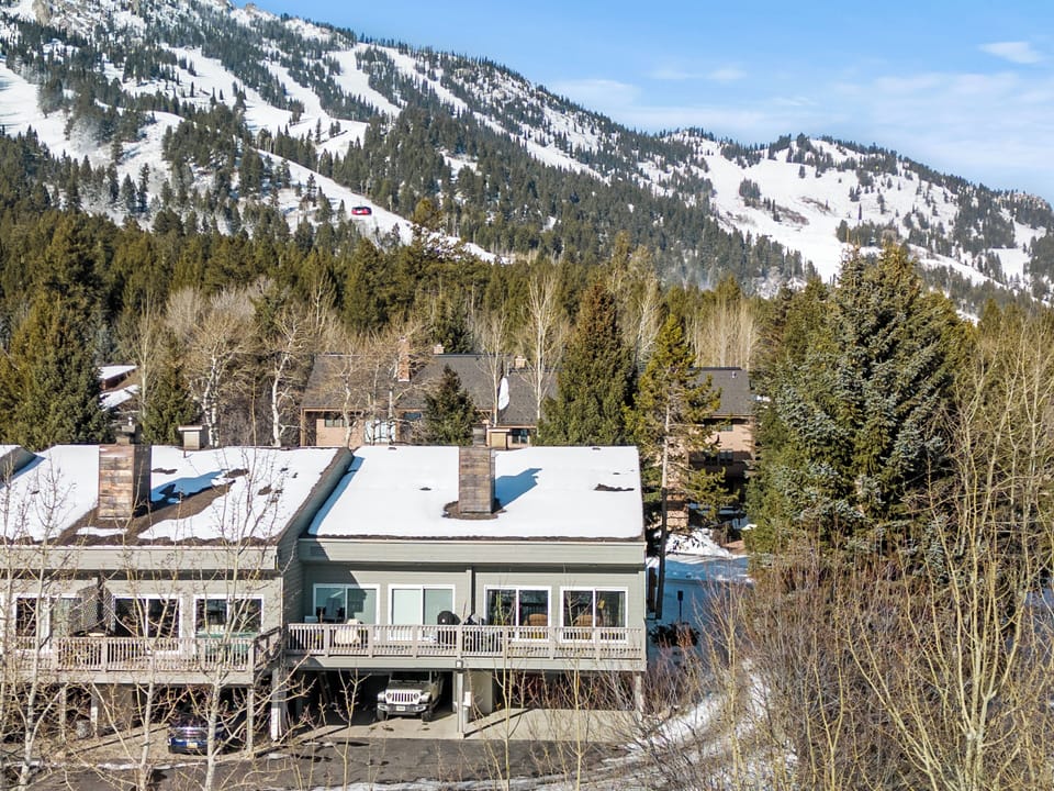 Exterior of Timber Ridge, # 10 is the end unit on right steps from the chairlift