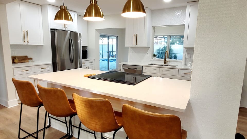With views of the pool from the kitchen you can always be close to the action.