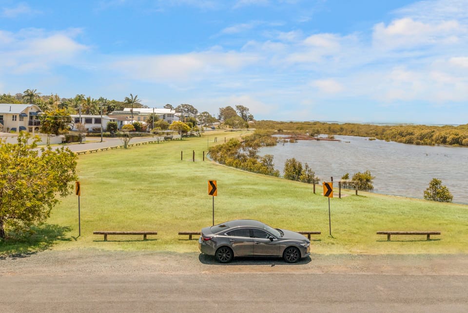 Ample off-street parking across the road from the house