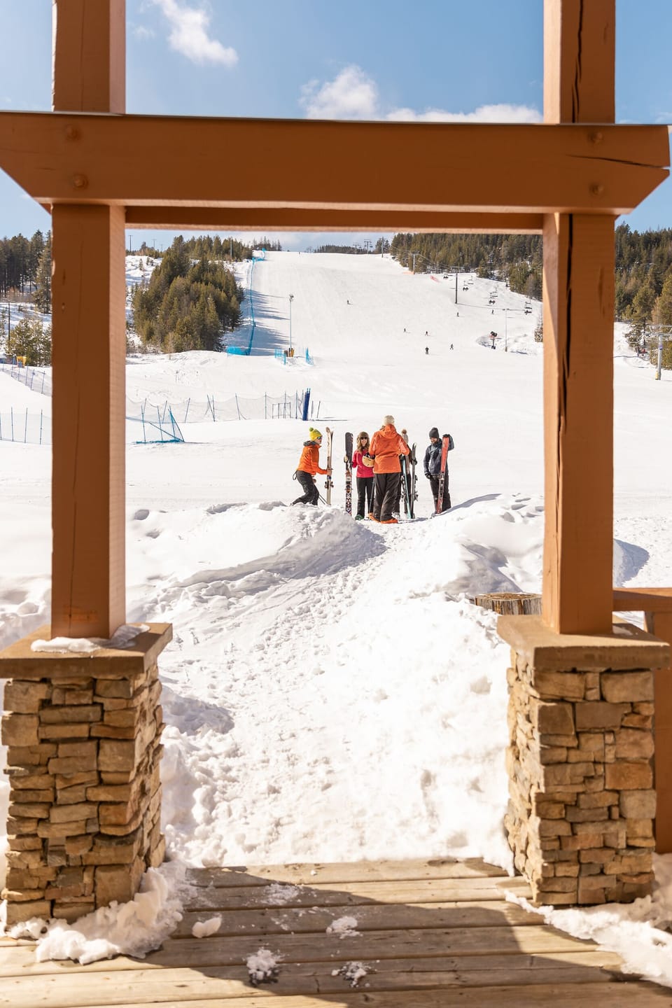 True Ski-In/Ski-Out at Sullivan Stone #3.  It really doesn't get any closer.  The backdoor opens onto "Main" at Kimberley Alpine Resort!