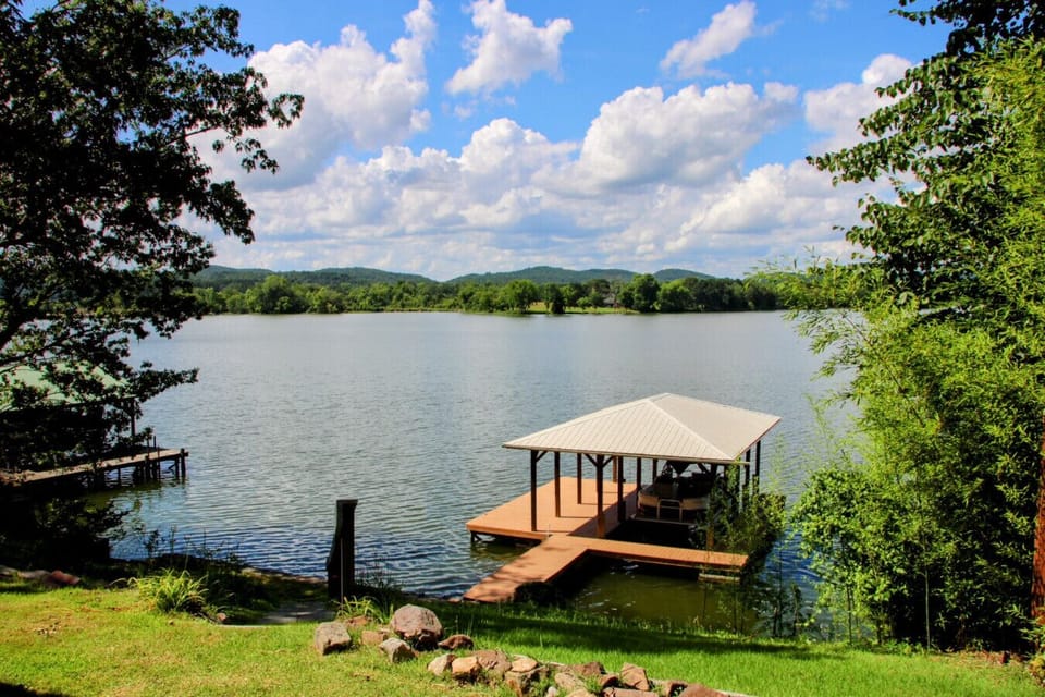 Private waterfront pier with views of Cornwall furnace just across the slough