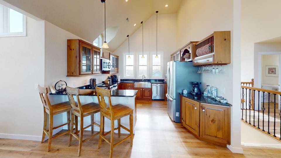 Big kitchen with island seating - Big kitchen with island seating at Memories vacation rental, Carova Beach 4x4 Northern Outer Banks NC