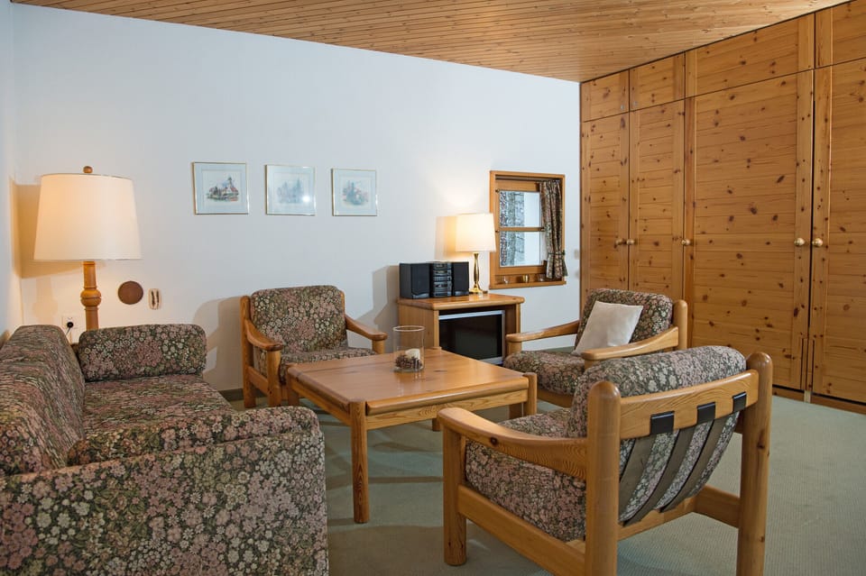 Living area with two fold-away beds