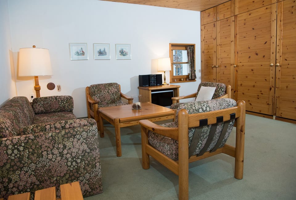 Living area with two fold-away beds