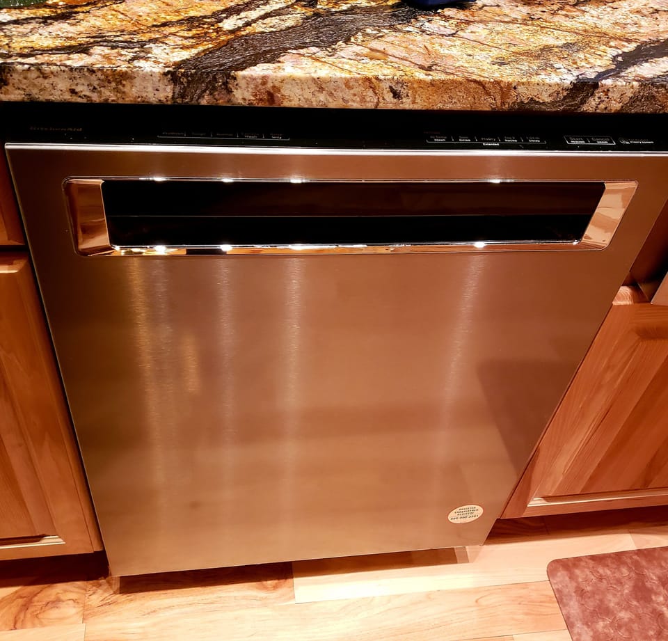 This top of the line KitchenAid dishwasher  is extremely quiet.