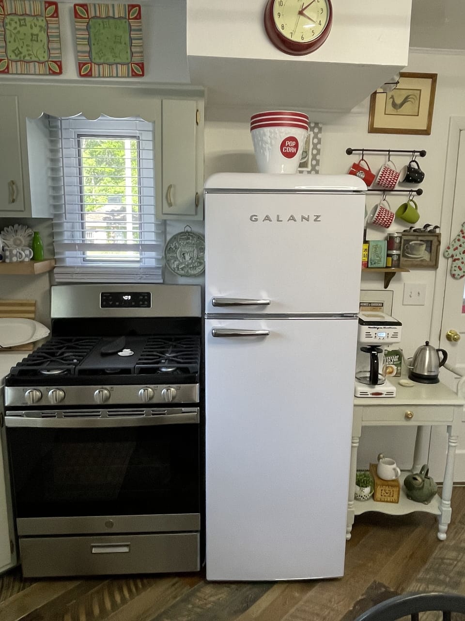 Kitchen with all new appliances, coffee & tea station, Keurig.