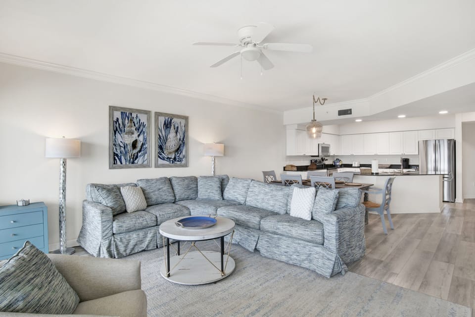 Stylish and very comfortable.  Plus, there's a queen size sofa sleeper.
