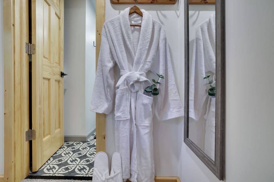 Cozy up and enjoy your morning coffee in a complimentary bathrobe. 