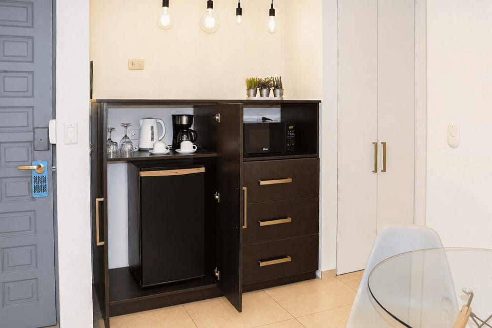 Junior suite c/balcón | Private kitchen | Shared fridge, shared microwave