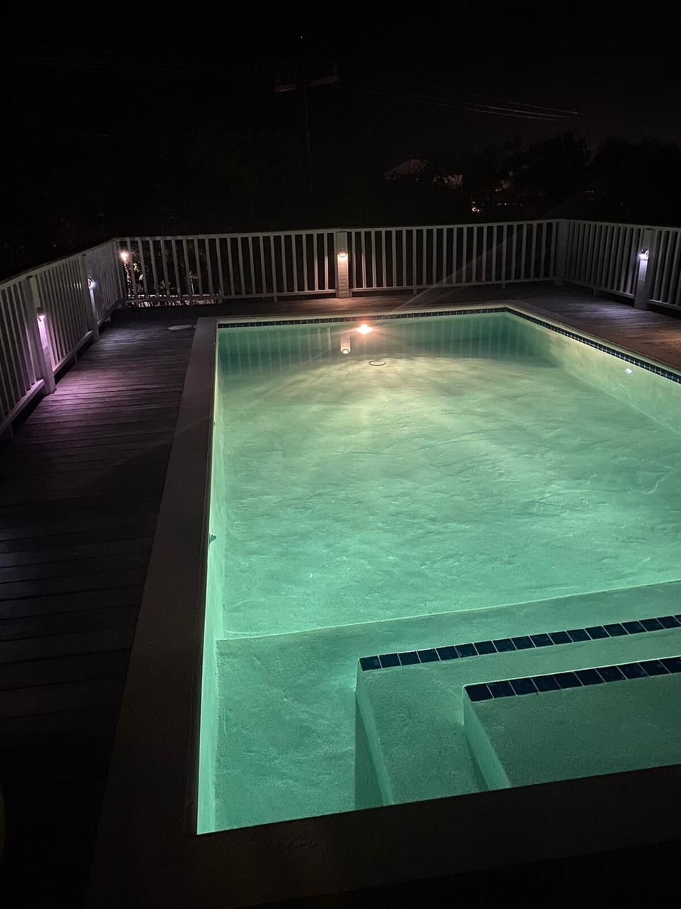 Pool lights plus when you are here you will see a million bright stars.
