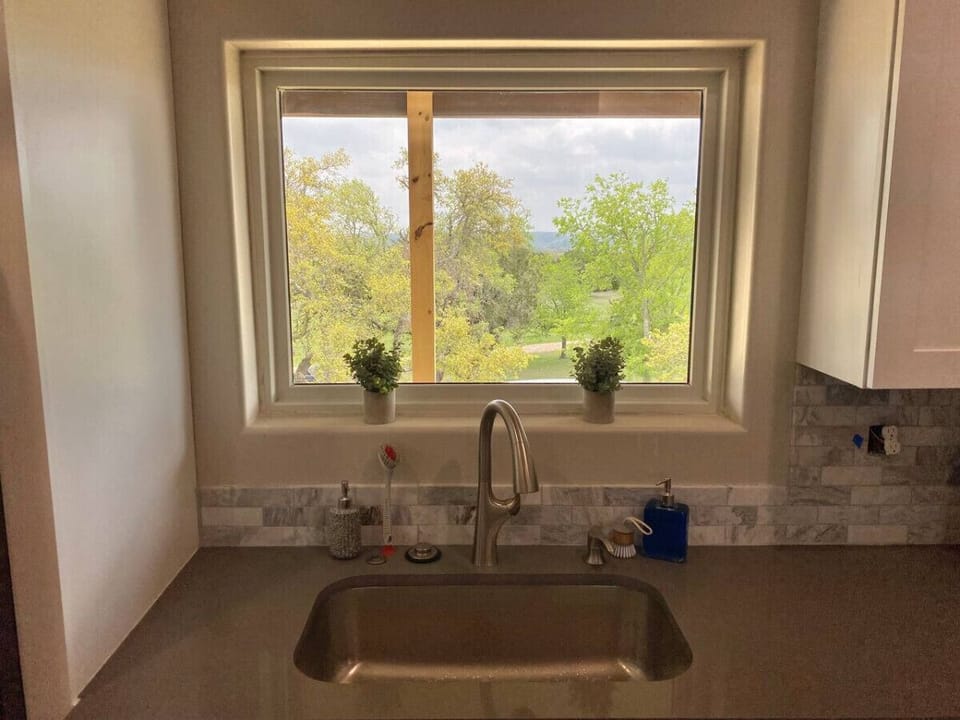 Kitchen overlooking hill country views