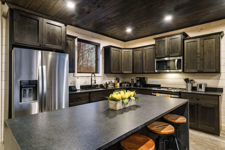 You can hang out in the kitchen at the massive island.