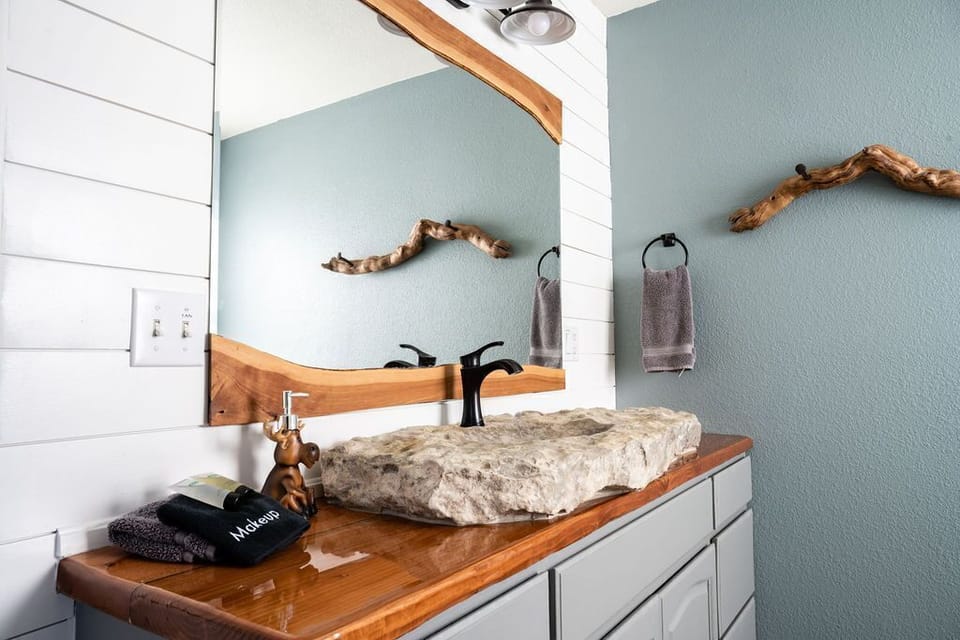 Bathroom #1: attached to Master bedroom on the 1st floor. Shower & Soaking Tub