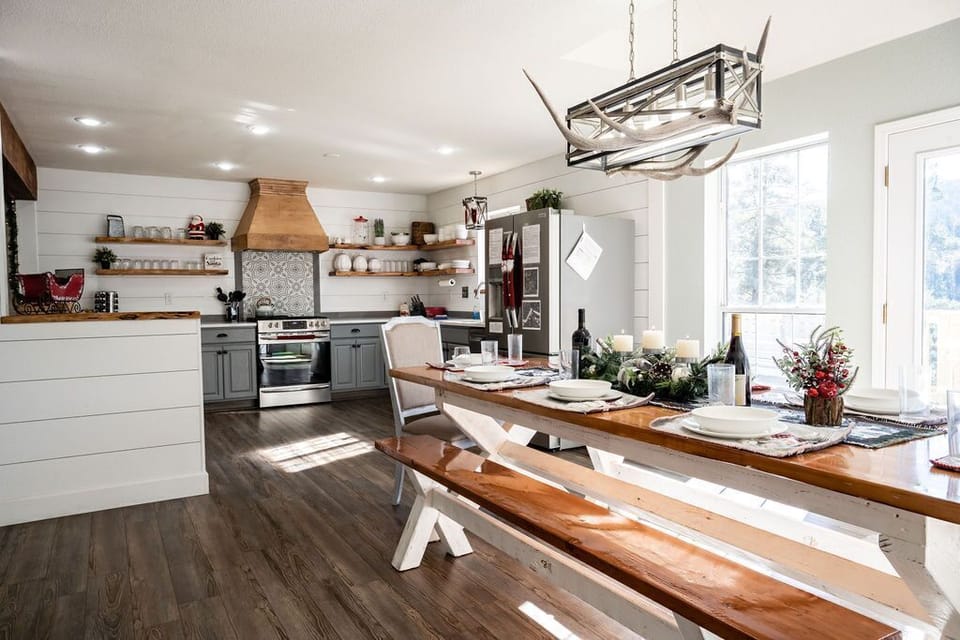 All stainless steel appliances in our open concept kitchen