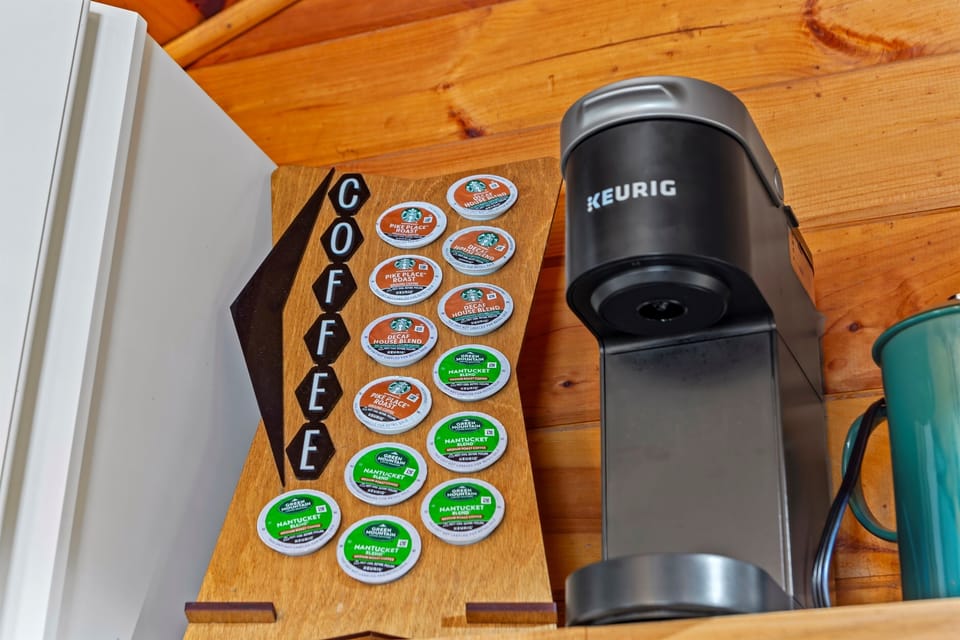 Keurig machine and provided k-kups is a great way to enjoy a quick cup of coffee.
