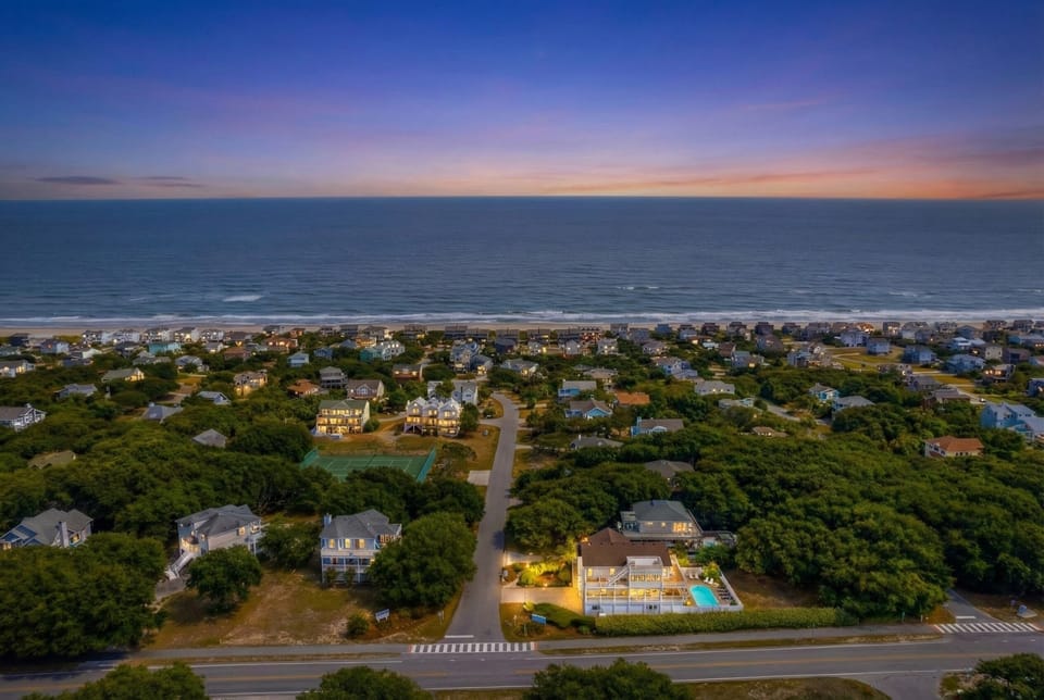 Aerial View of Soundside Pearl — Community Tennis Courts & Quick Beach Access | Port Trinitie, Duck NC