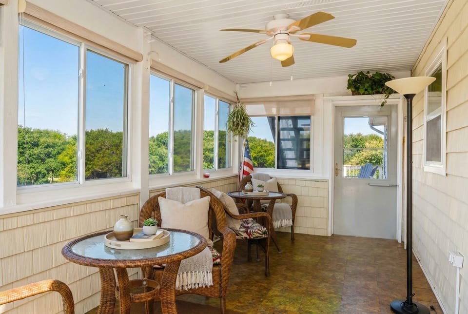 Sunlit Sunroom with Stunning Sound Views — A Cozy Retreat Any Time of Day | Soundside Pearl, Duck NC