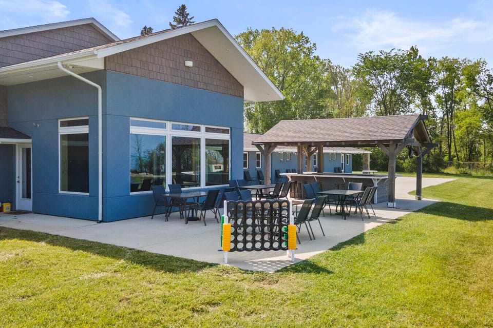 Backyard bar and chill zone, drinks optional but encouraged