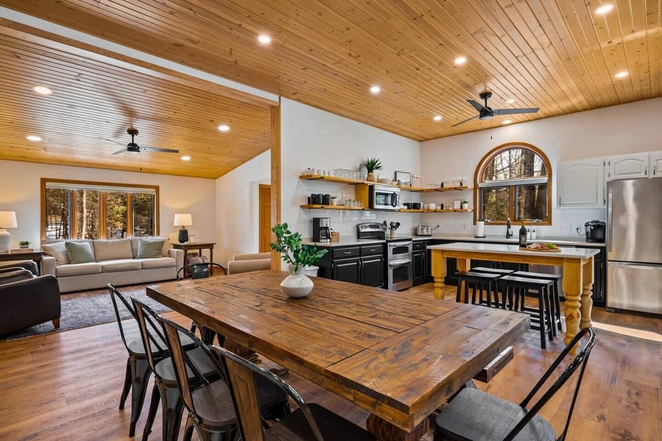 The kitchen is open concept and is FULLY STOCKED with everything you need.