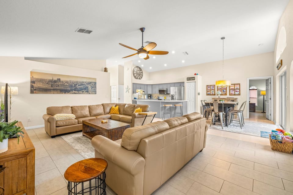 The great room makes a perfect area for entertainment and family time.