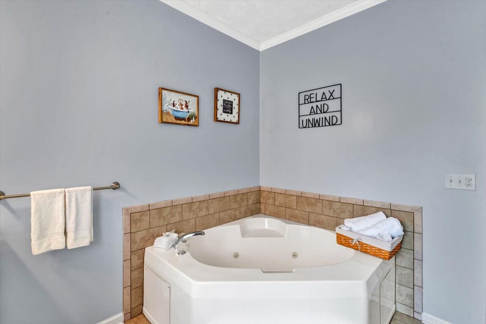 The bathroom has everything you need for a comfortable and refreshing experience.