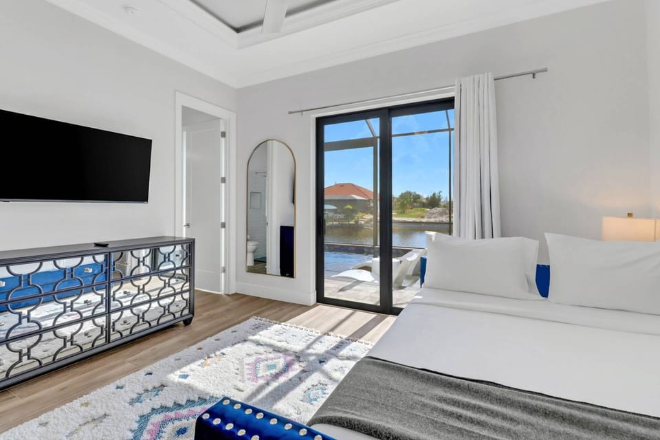 A Smart TV with streaming services is provided in the trundle bedroom.