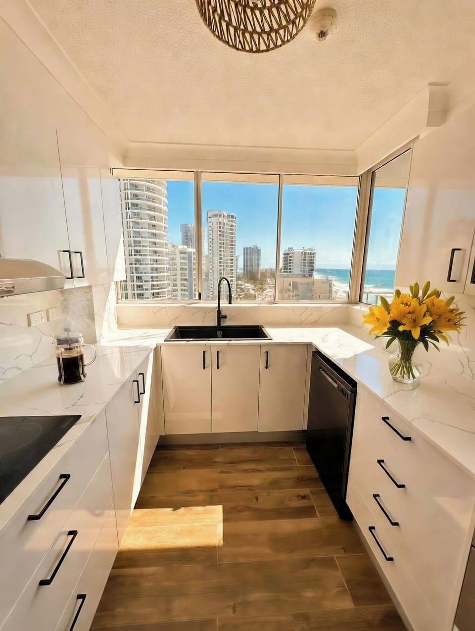 Fully equipped kitchen with modern appliances for easy stays