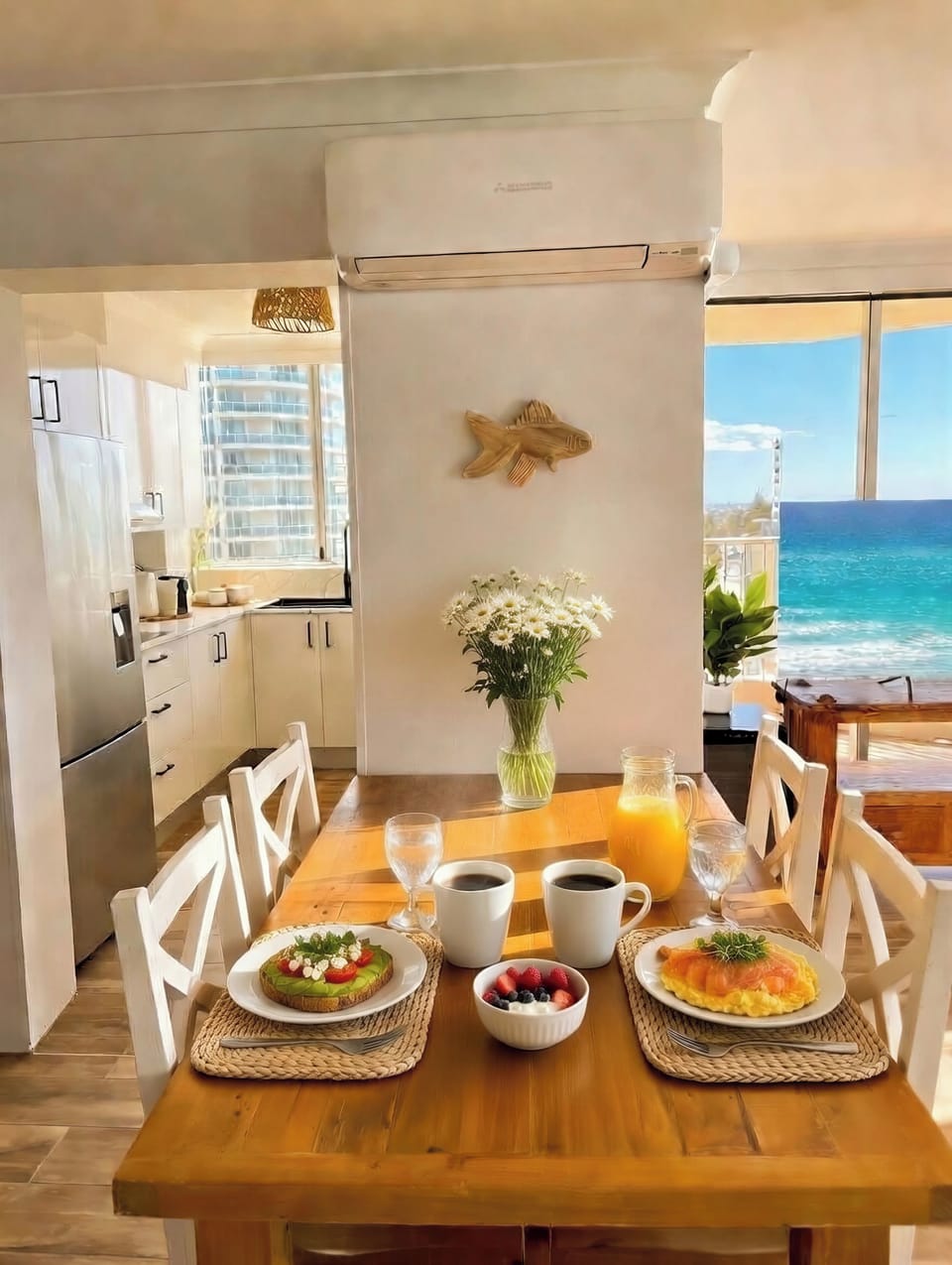 Bright dining space with ocean views, perfect for relaxed breakfasts