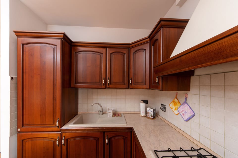 Full-size fridge, microwave, oven, stovetop