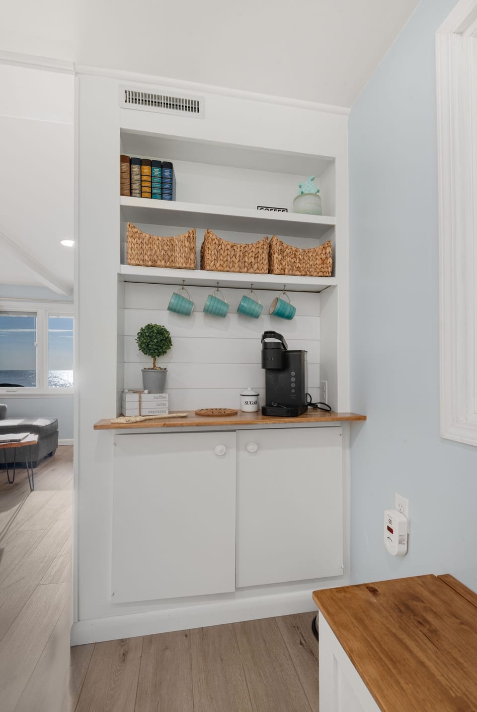 We provide coffee and tea in our deluxe coffee bar area.