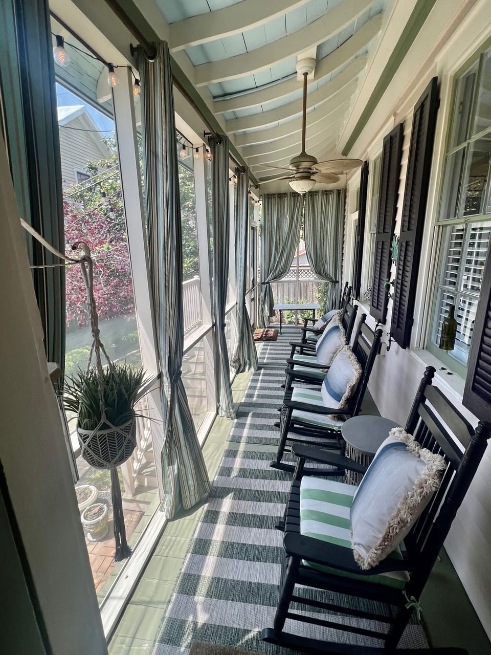 Relax on back porch rockers.