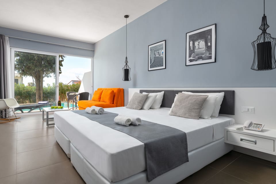 Junior Suite, Private Pool | Premium bedding, in-room safe, individually furnished