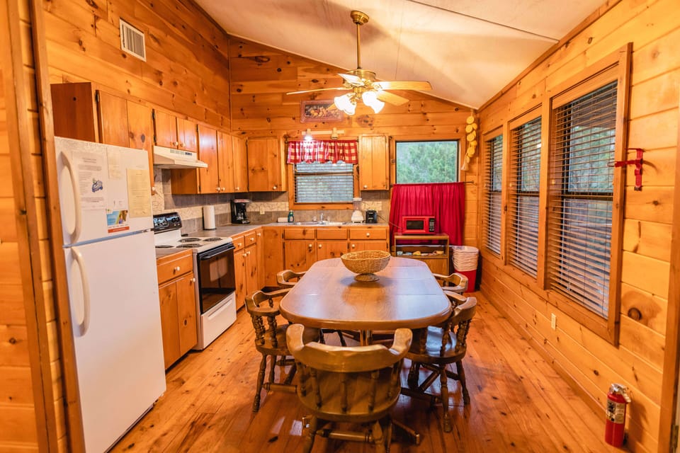 Dining area view with kitchen
